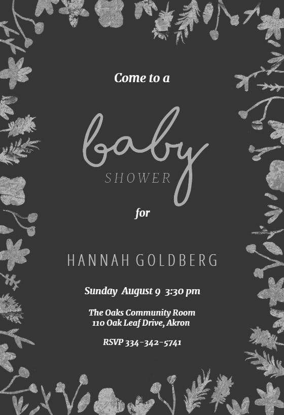 Watercolor flowers - baby shower invitation
