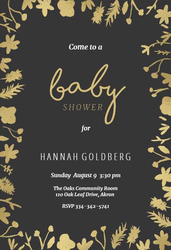 Watercolor flowers - baby shower invitation