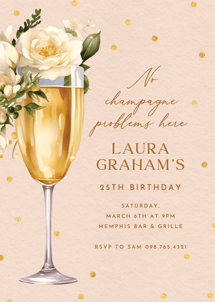 Watercolor toast - invitación de cumpleaños