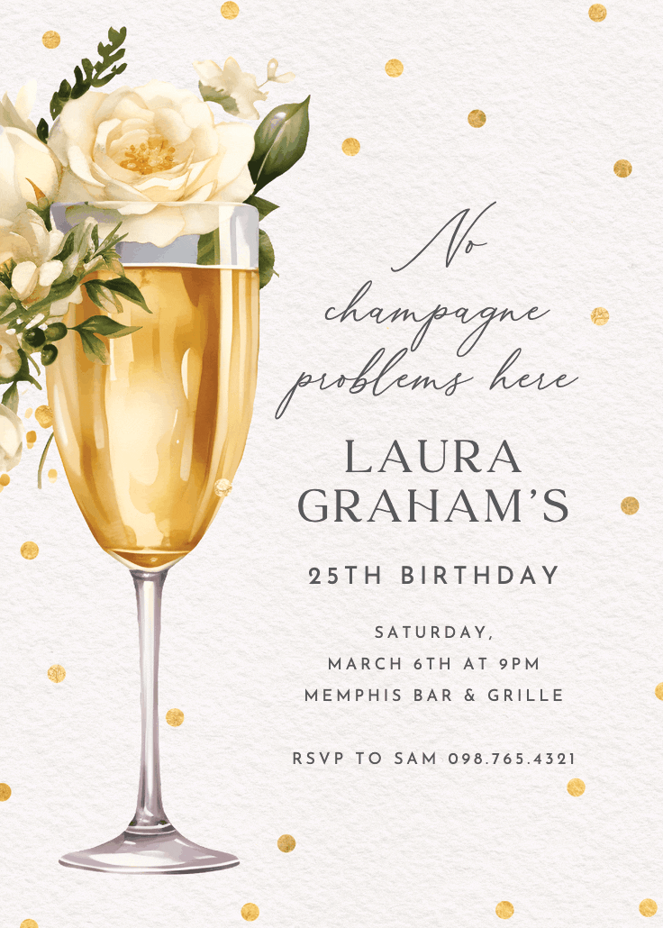 Watercolor toast - invitación para fiesta