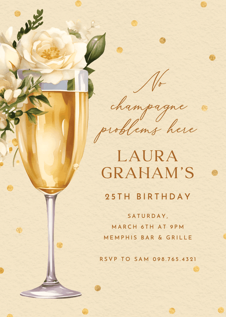 Watercolor toast - invitación para fiesta