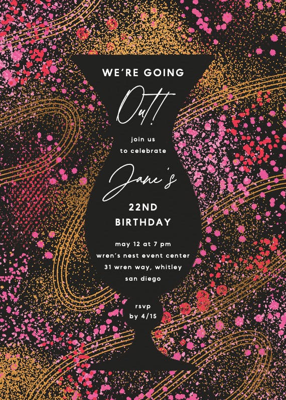 We're going out tonight -  invitación de cumpleaños