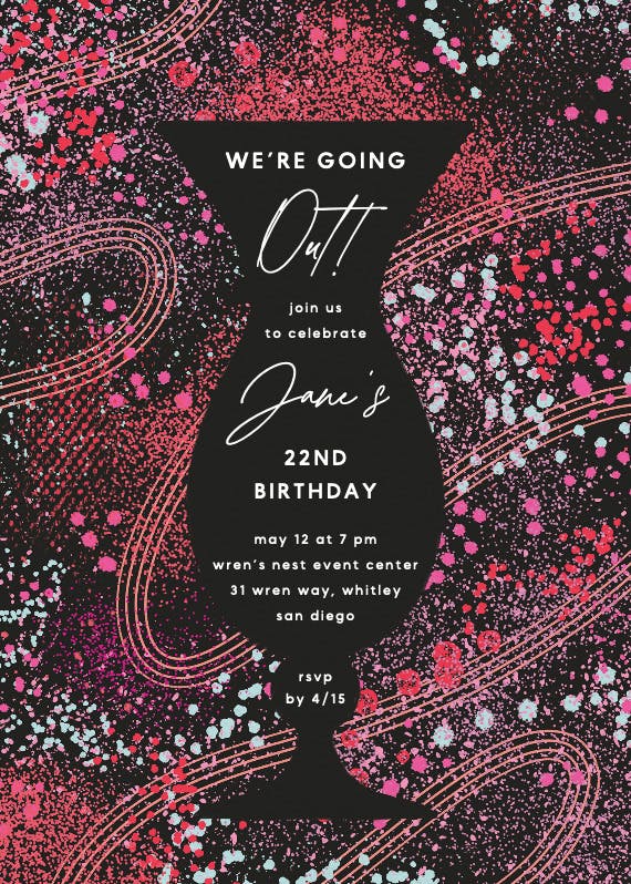 We're going out tonight - invitación de cumpleaños