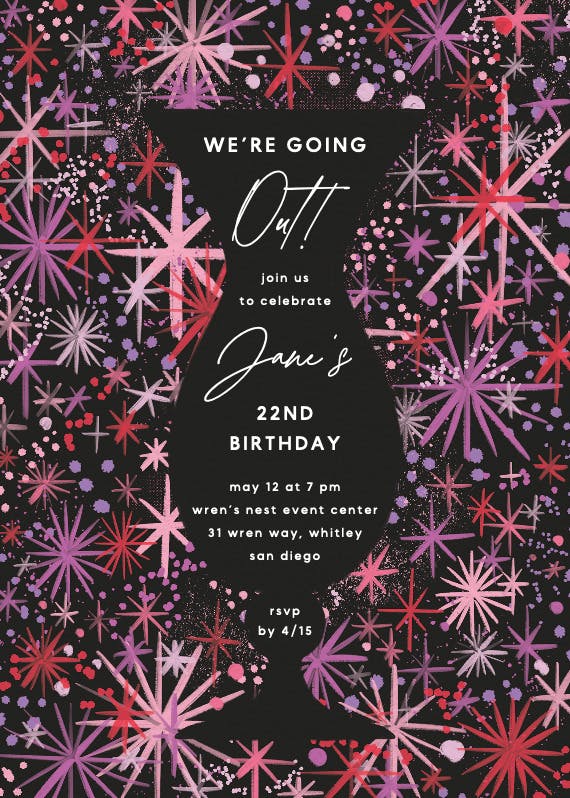 We're going out tonight - birthday invitation