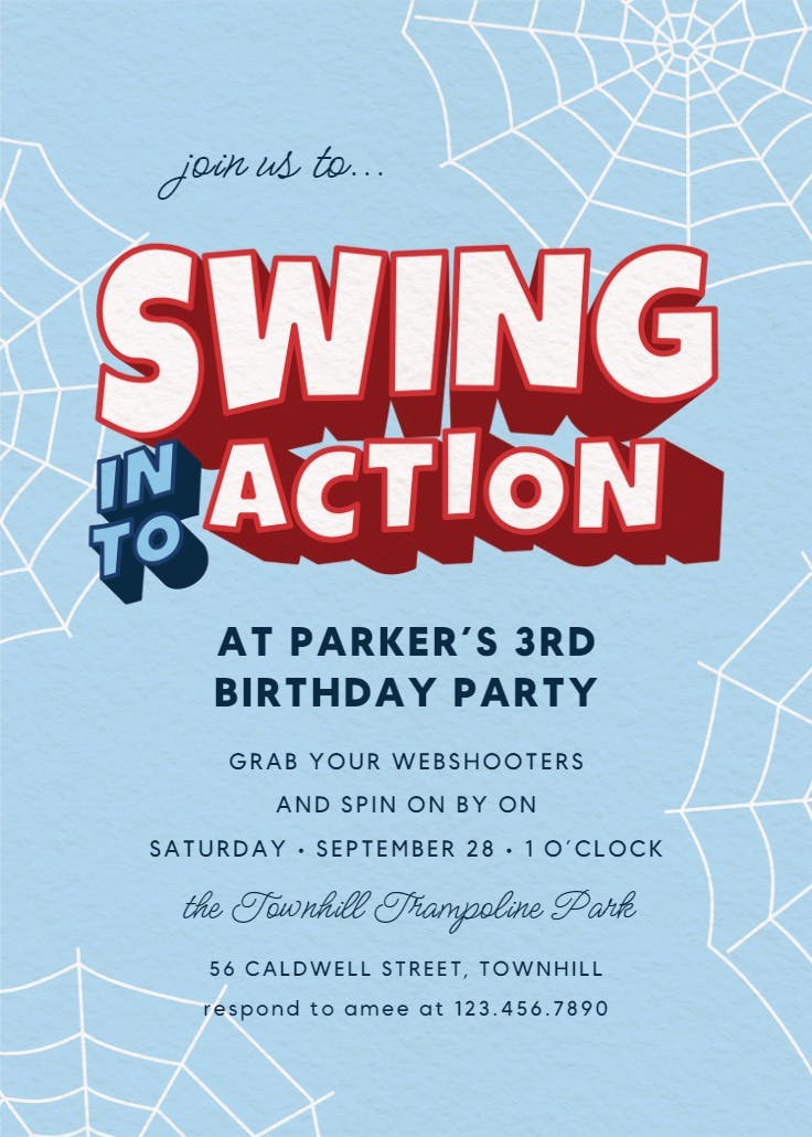 Web slingers - invitación de cumpleaños