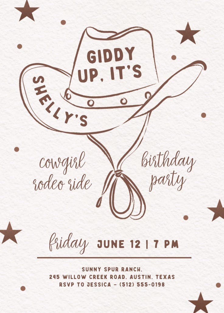 Western ride - invitation