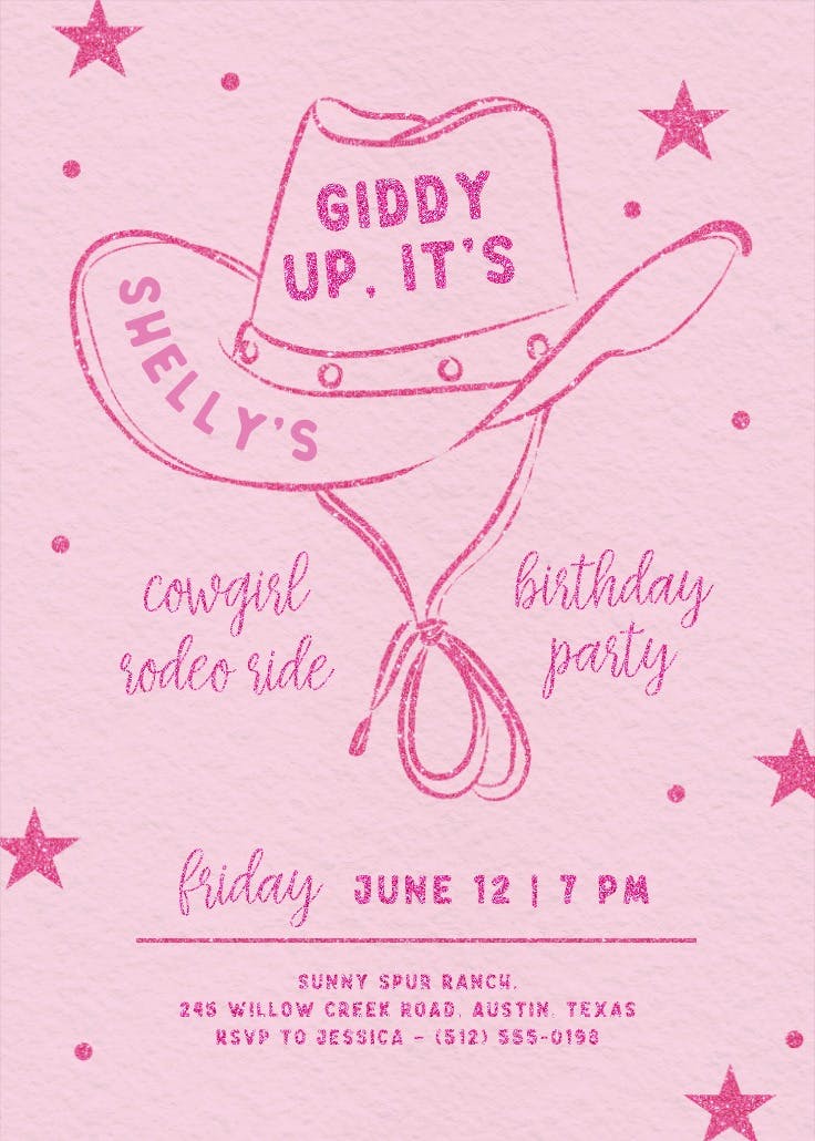 Western ride - printable party invitation