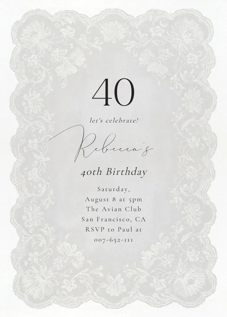 White lace - davetiye