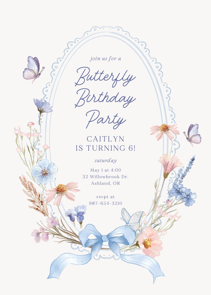 Wildflower frame - invitation