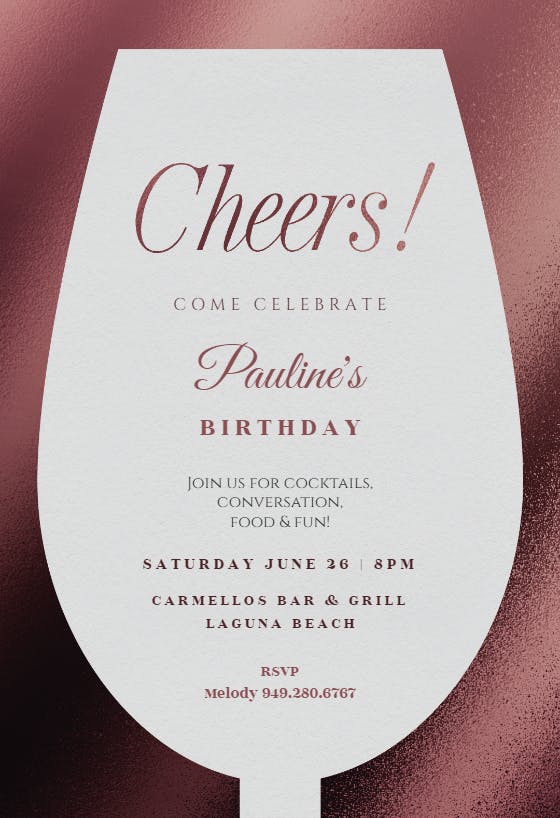 Wine glass - cocktail party invitation