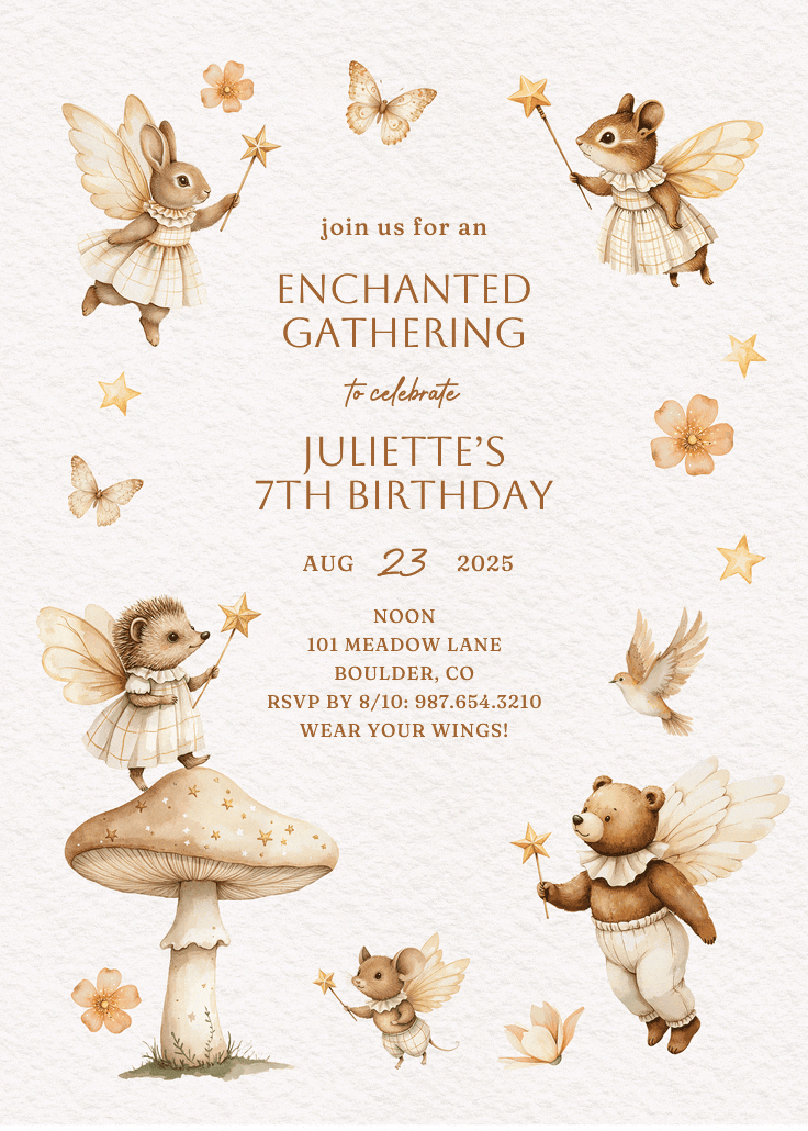Wings on - printable party invitation