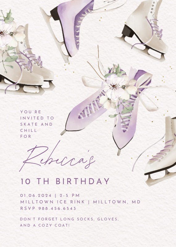 Winter bloomland - birthday invitation