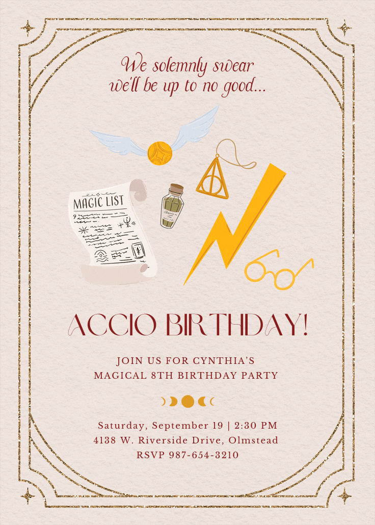 Witches and wizards - printable party invitation