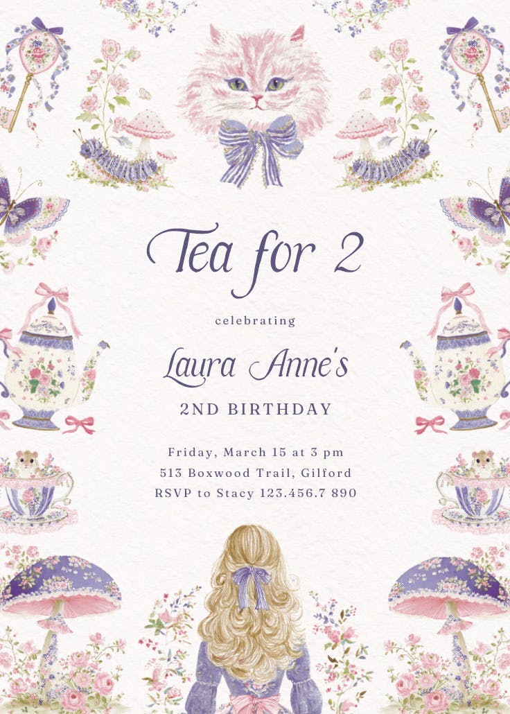 Wonderland - printable party invitation