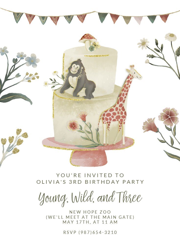 Young & wild - birthday invitation