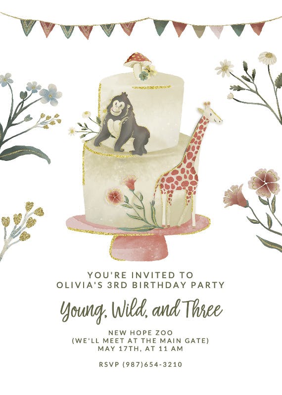 Young & wild - birthday invitation