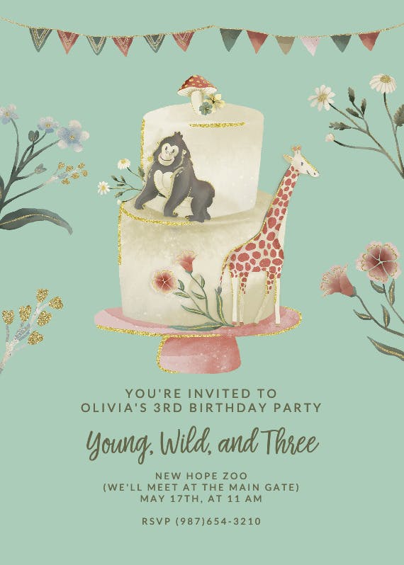 Young & wild - birthday invitation