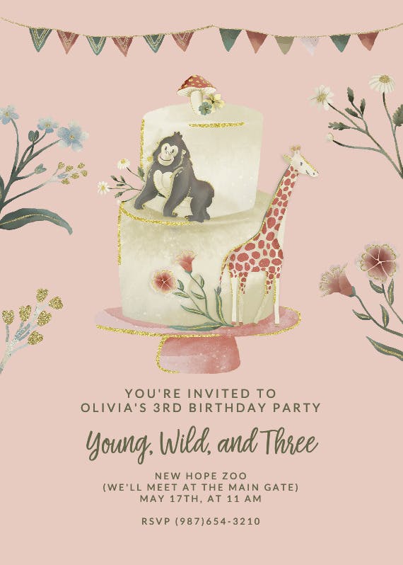 Young & wild - party invitation
