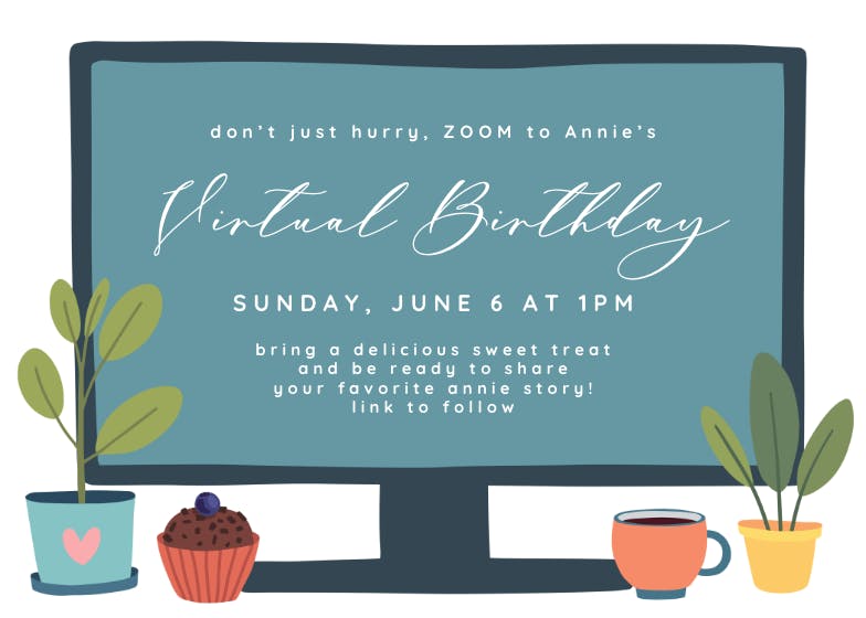Zoom on over - birthday invitation