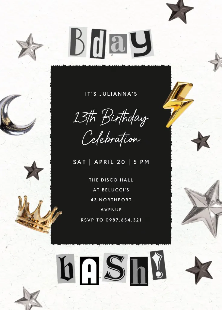 Birthday bash - 生日邀请函