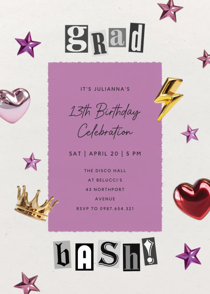 Birthday bash - बर्थडे इनविटेशन