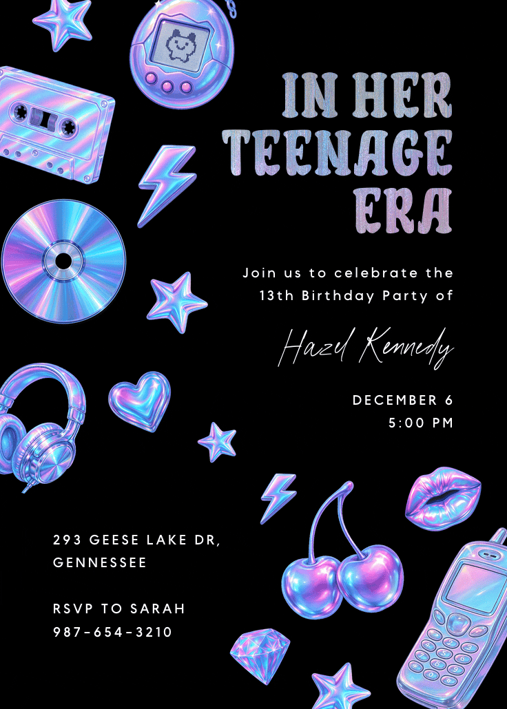 Millenium vibes - invitación de cumpleaños