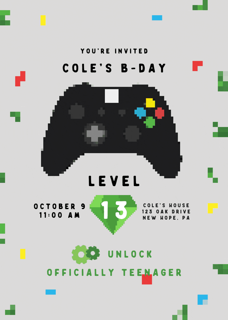 Rasterized party - birthday invitation