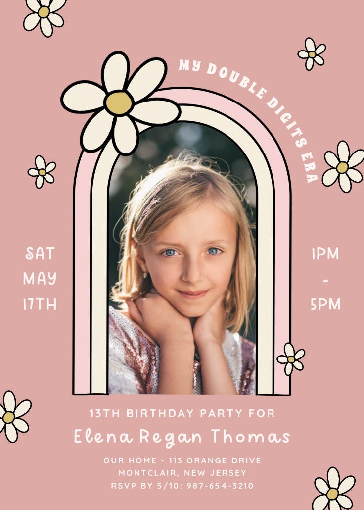 Retro pink - birthday invitation