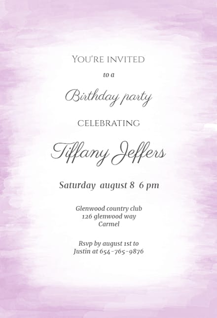 Agua - Birthday Invitation