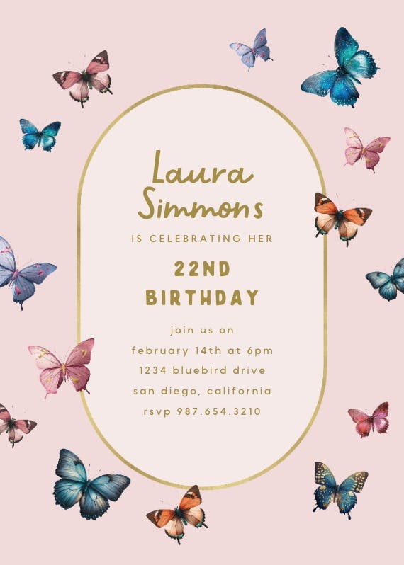 Butterfly bash -  invitación de cumpleaños