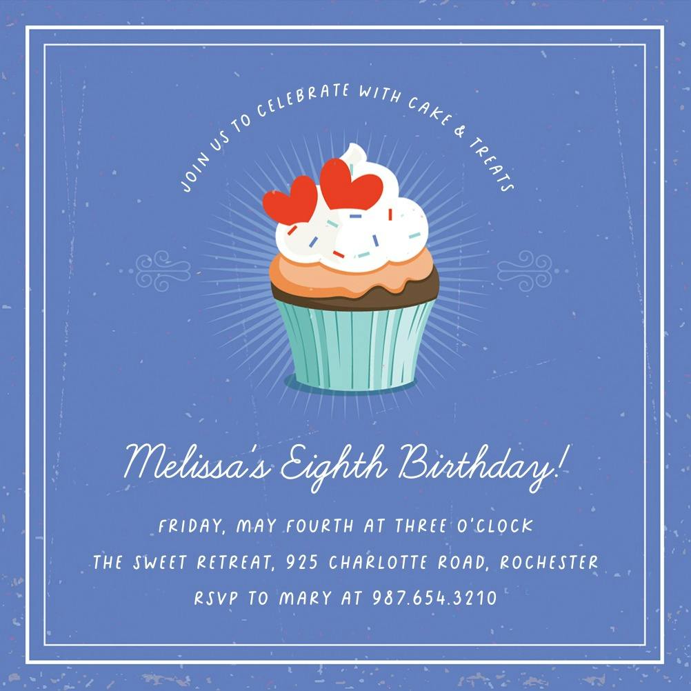 Cupcake confection - birthday invitation