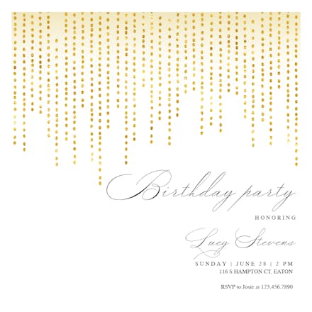 Dot Strands - Birthday Invitation