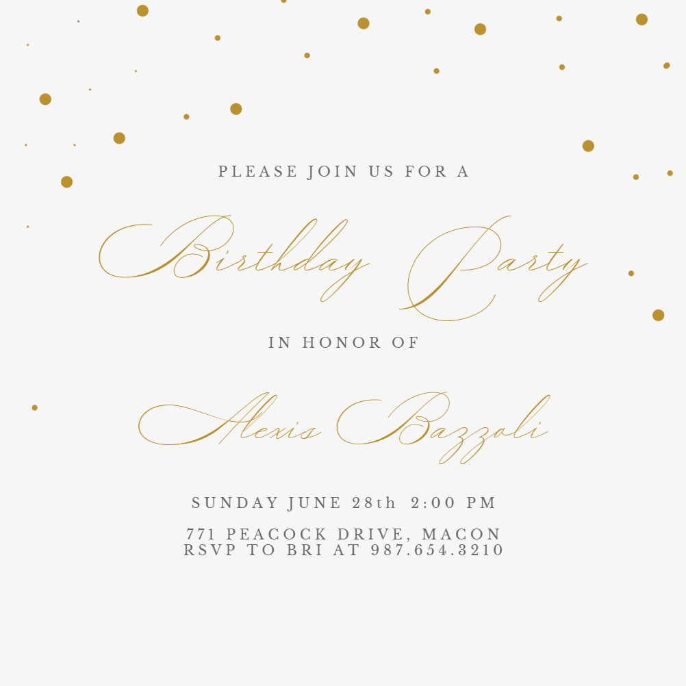 Fancy Font - Birthday Invitation Template (Free) | Greetings Island