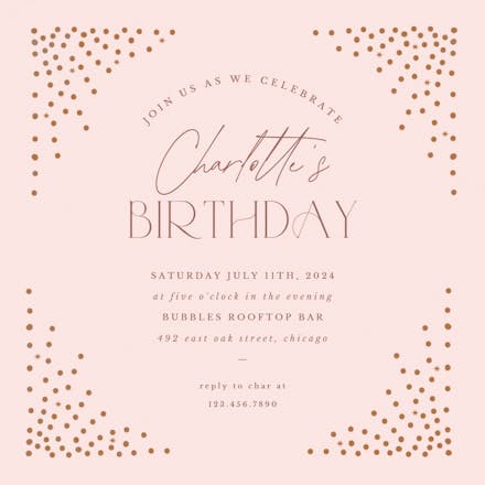 Fanned Corner Dots - Birthday Invitation Template (Free) | Greetings Island