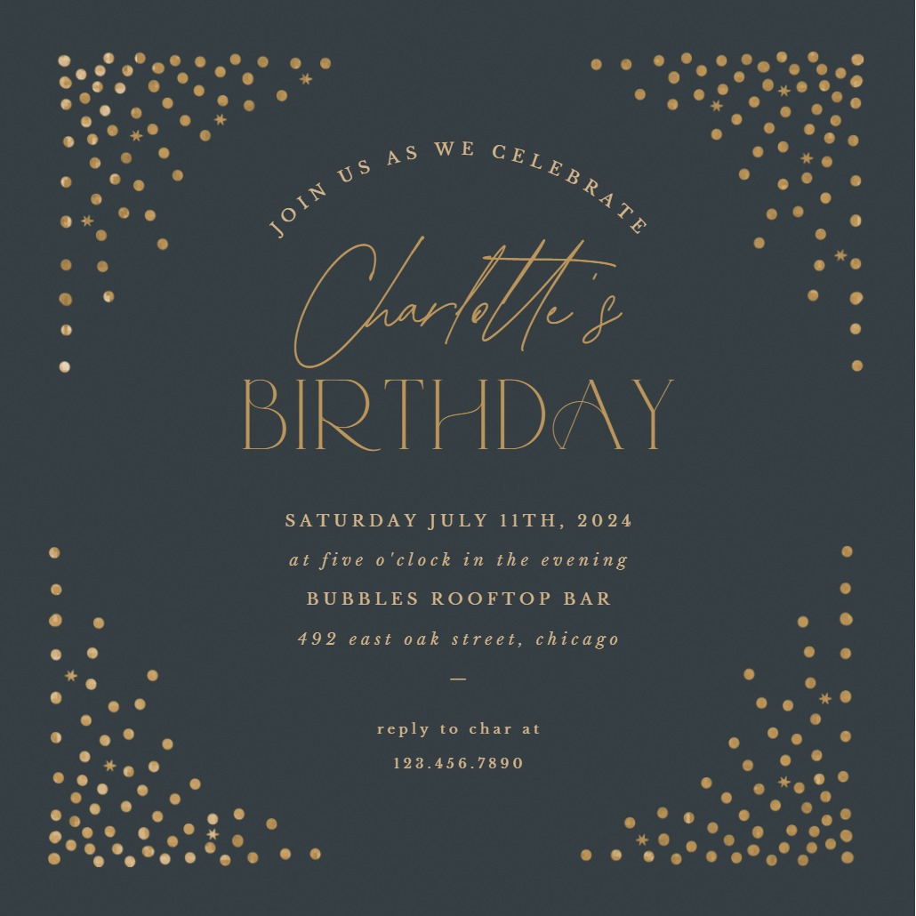 Fanned Corner Dots - Birthday Invitation Template (Free) | Greetings Island