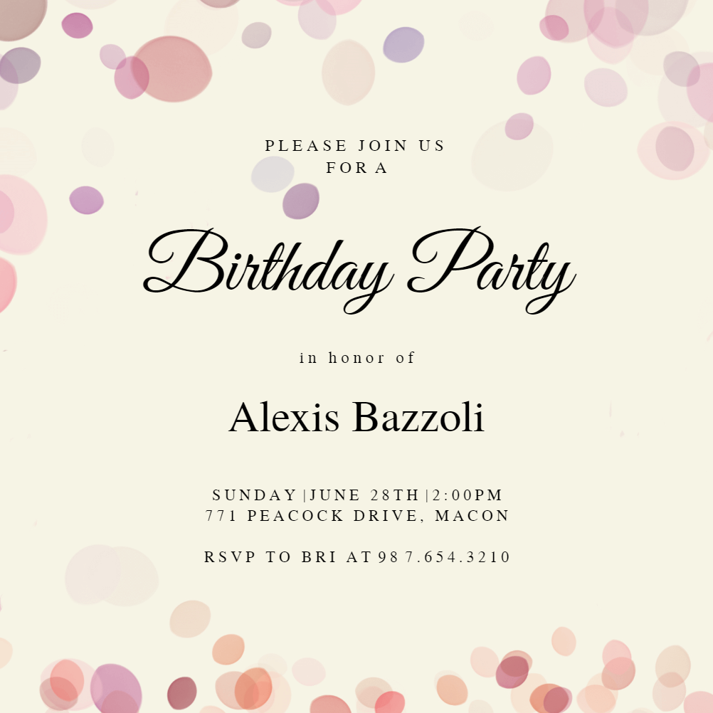 Gold Texture - Birthday Invitation Template | Greetings Island