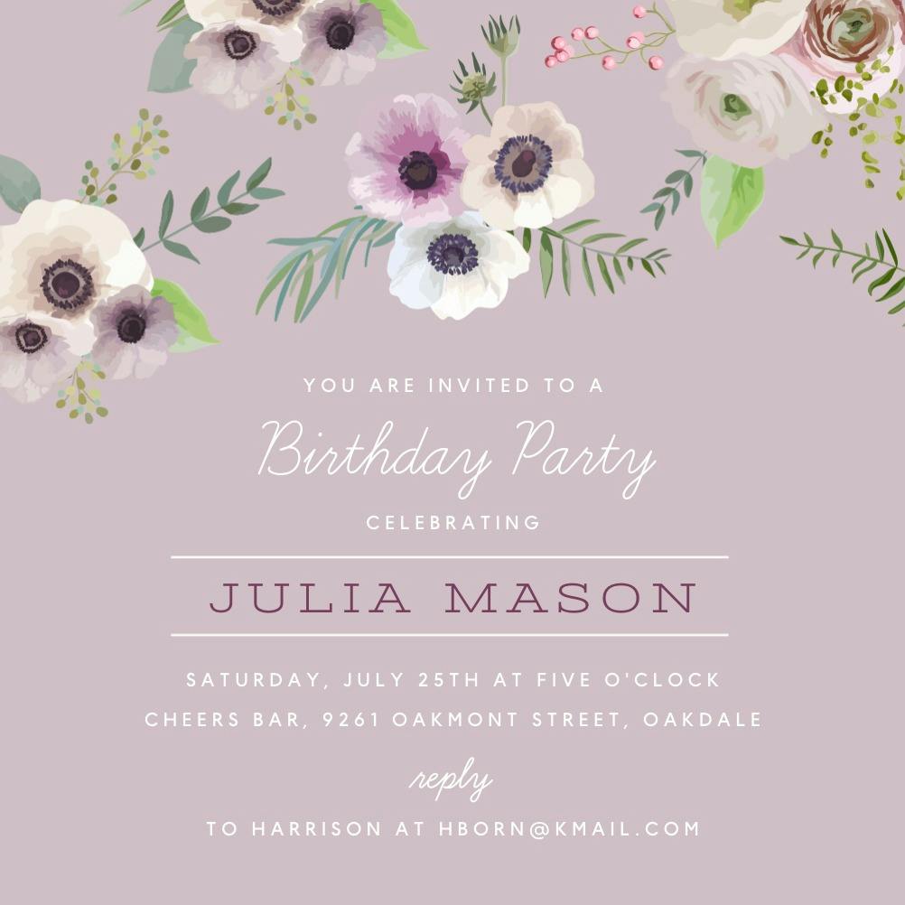 Floral overlook -  invitación de cumpleaños