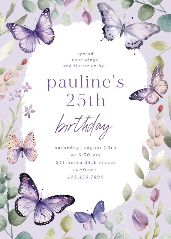 Flutter by - birthday invitation