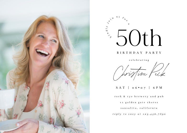 Gorgeous 50 photo - birthday invitation