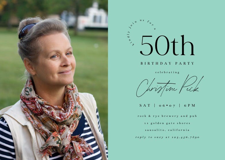 Gorgeous 50 photo - birthday invitation
