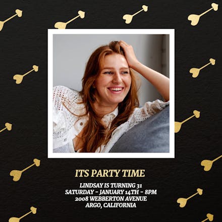 Heart Arrows - Birthday Invitation