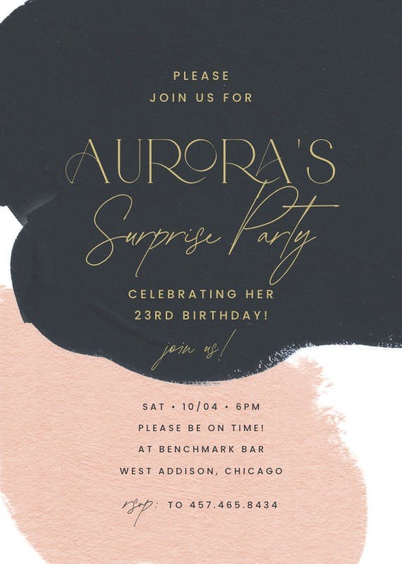 Imaginary abstract blush - printable party invitation