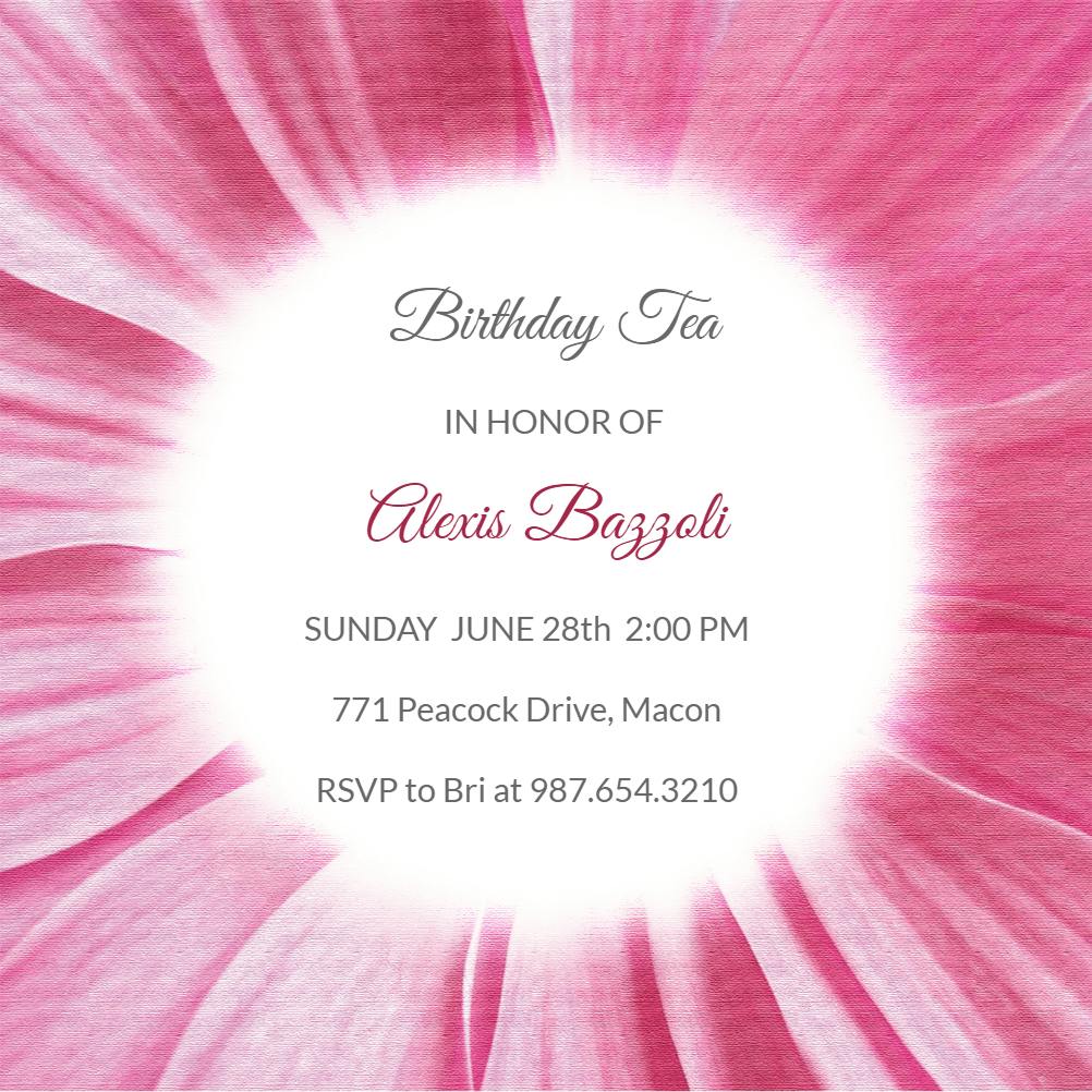 Inside flower - birthday invitation