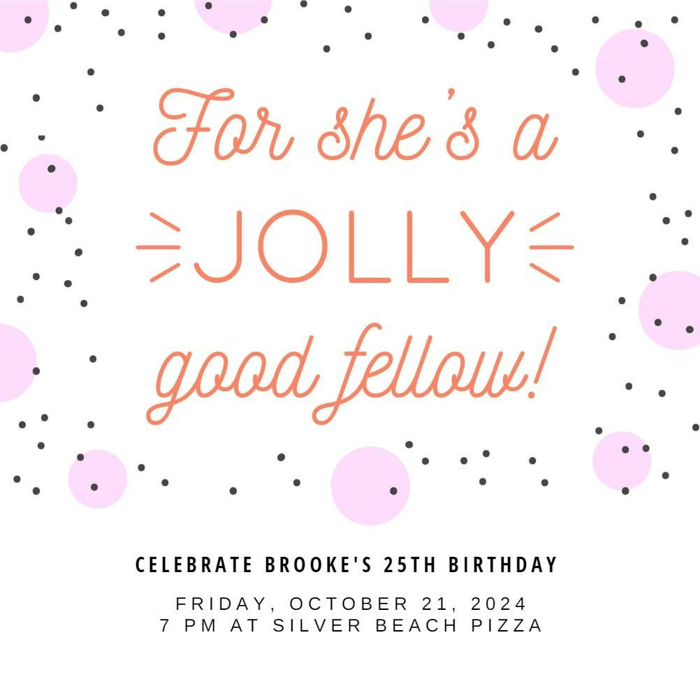 Jolly dots -  invitación de cumpleaños