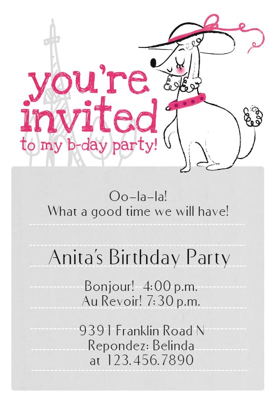 L'invitation - birthday invitation