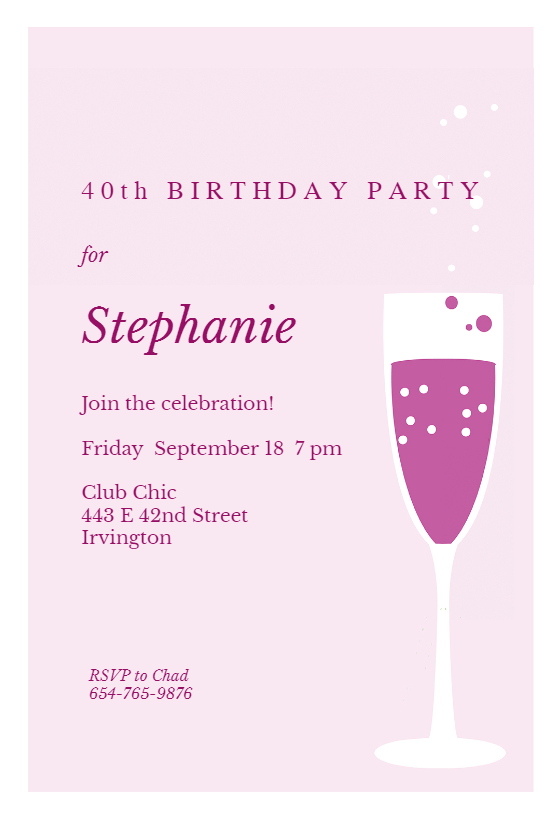 40th Birthday Invitation Templates (free) 