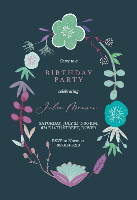 Spring Flowers - Birthday Invitation Template (Free) | Greetings Island