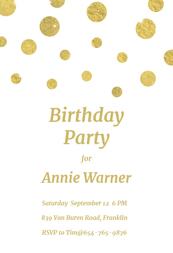 Stamped circles - birthday invitation