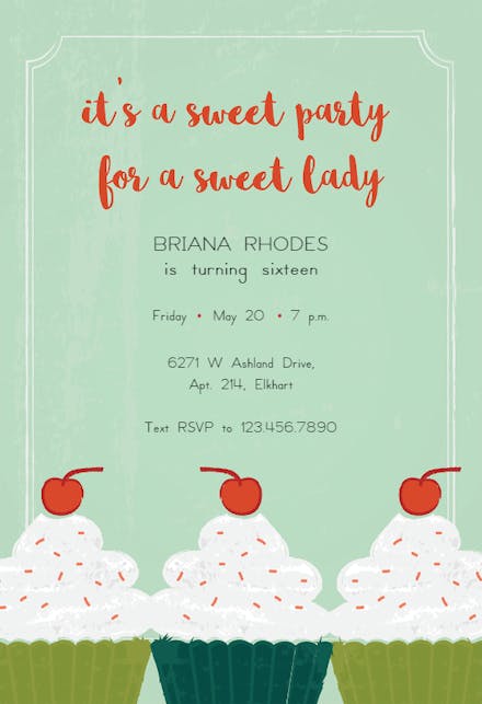 Sweet Treats - Invitación De Cumpleaños