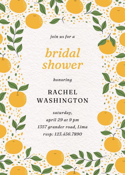 Squeeze the day - bridal shower invitation